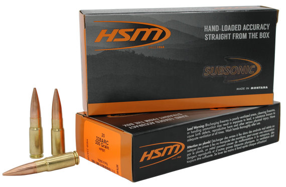 HSM, .338 ARC, 300 Gr, JHP, 500 Rds - 810742029968 