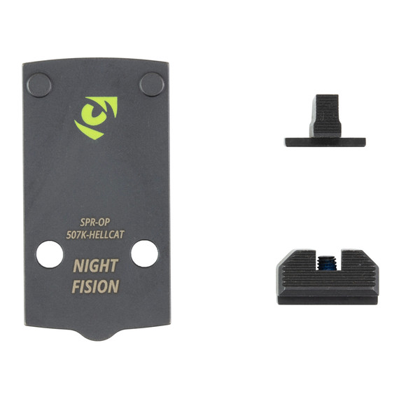 Night Fision SPR-OPBS-507K-HC-ZXZX, Optic Plate + Backup Sight Combo, Black - 810138541142 