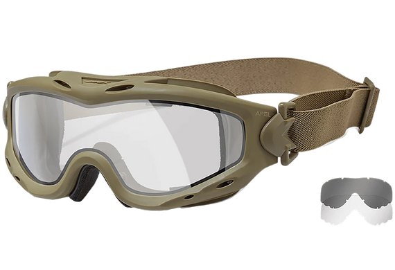 Wiley X SP30DLT Spear Apel Goggles, Clear Lens, Tan Frame - 712316063098 