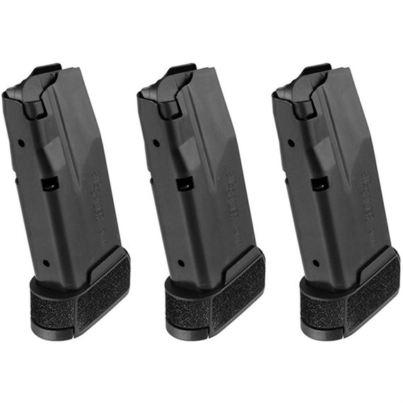 Sig Sauer P365/X/XL Magazine, 12 Rds, Finger Extension, Blued, Black - 430111650 