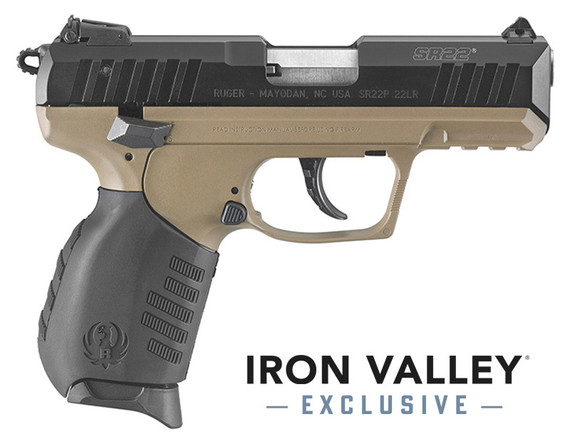 Ruger SR22, 22LR, 3.50" Barrel, 10 Rds, Black/FDE - 736676036134 