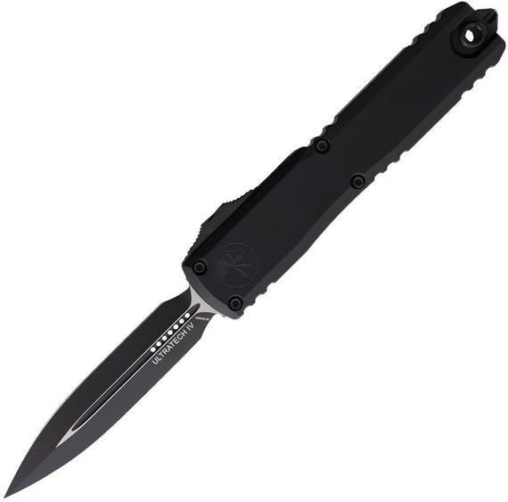 Microtech Knives Ultratech Gen IV D/E OTF Knife, M390MK steel, black aluminum tactical handle - 841768191407 