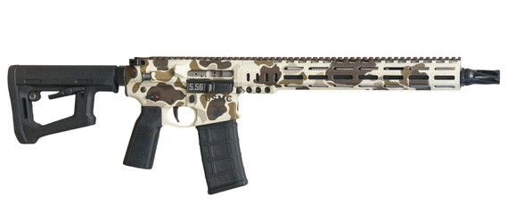 Sons of Liberty Gun Works MK1 Recce Rifle, 5.56 NATO, 14.5" P3 Chrome-Lined Barrel, MK1 Cable Management Rail, Cerakote Beach Frog Skin 