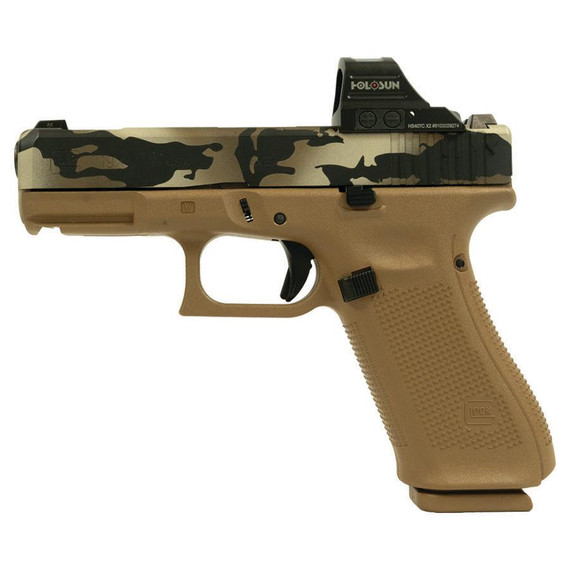 Glock 19X V-Series w/ Holosun 407C X2, 9MM, 4.02" Ported Barrel, 17 Rds, Camo Cerakote - 757106326533 