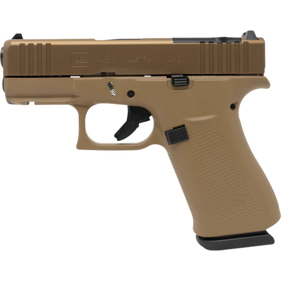 Glock G43X MOS, 9MM, 3.41" Barrel, 10 Rds, Coyote - 764503072109 