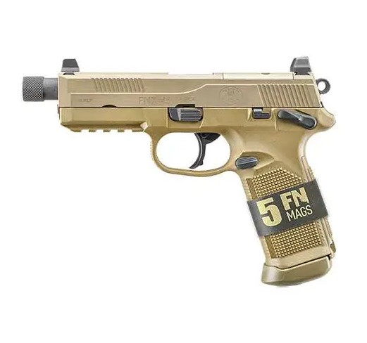 FN FNX-45 Tactical, .45 ACP, 5.30" Barrel, 15 Rds, Flat Dark Earth - 845737016852 