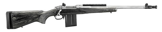 Ruger M77GS Scout, 308 WIN, 18.70" Barrel, 10 Rds, Stainless/Black Laminate - 736676068227 