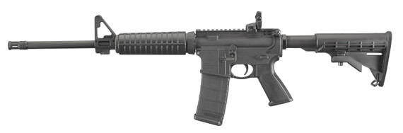 Ruger AR-556, 5.56 NATO, 16.10" Barrel, 30 RDs, Folding Sight, Black Finish - 736676085002 