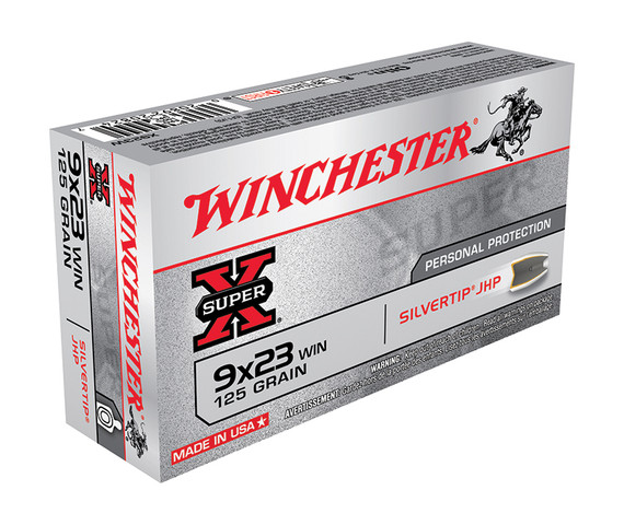 Winchester Super-X 9x23 Win, 125 Grain Silvertip Hollow Point, 50 Rds - 020892208247 