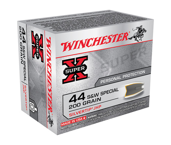 Winchester Super-X 44 S&W Special, 200 Grain, Silvertip Hollow Point, 20 Rounds - 020892201644 