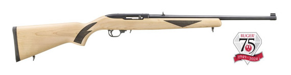 Ruger 10/22 Sporter 22LR, 18.50" Barrel, 10 Rds, Natural Hardwood with Black Checkering - 736676314751 