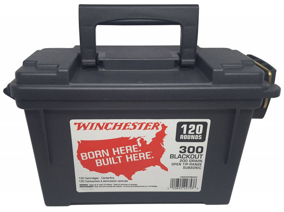 Winchester USA 300 Blackout, 200 Grain, 120 Rounds, Open Tip, Brass - 020892227538 