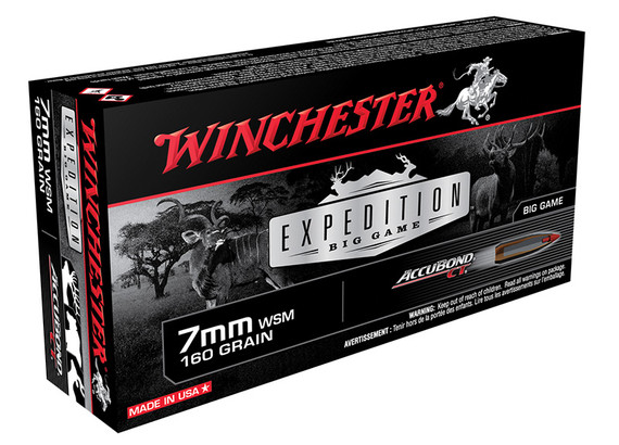 Winchester Accubond CT, 7MM WSM, 160 Grain, 20 Rounds - 020892214507 