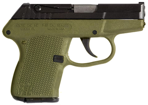 Kel-Tec P-32, 32 ACP, 2.68" Barrel, 7 Rds, Black/Green - 640832000467 