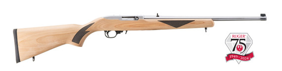 Ruger 10/22 Sporter 75th Anniversary, .22LR, 18.50" Barrel, 10 Rds, Natural Finish - 736676412754 