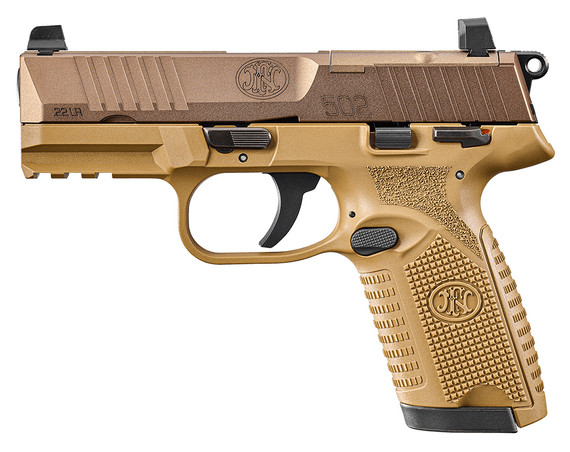 FN 502 MRD, .22 LR, 4.00" Barrel, 10 Rds, Flat Dark Earth - 845737013318 