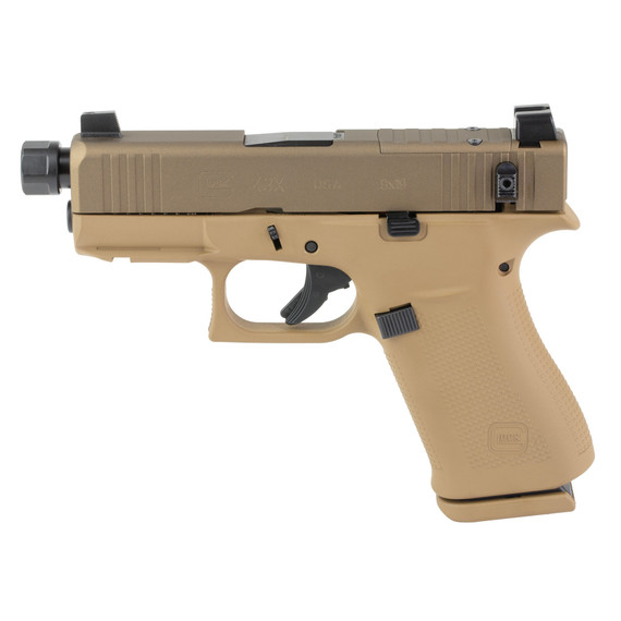 Glock 43X Hush Puppy, 9mm, 3.92" Barrel, 10 RDs, Threaded Barrel, FDE - 810188105196 