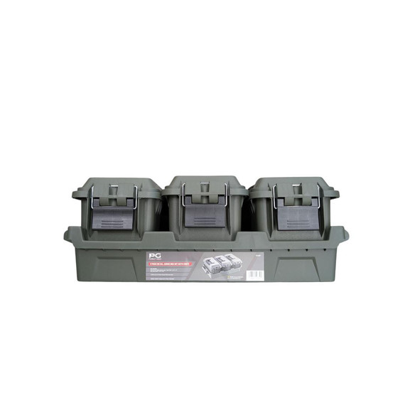 Pursuit Gear 3-Box Crate Ammo Can, .50 Cal, Plastic, OD Green - 193309106891 