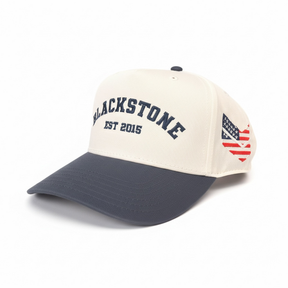 Blackstone Shooting Sports Otto Hat. 5 Panel Baseball Cap, White/Navy - 106260429510 