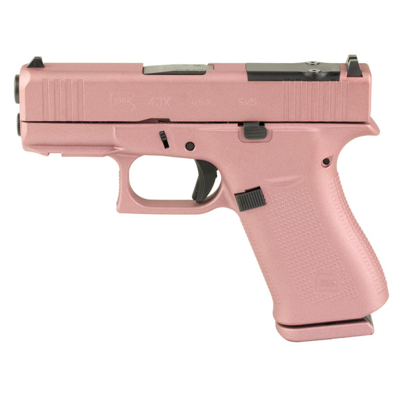 Glock G43X MOS, 9mm, 3.41" Marksman Barrel, 10 RDs, MOS Optic Ready, Plush Pink Cerakote - 810188108609 