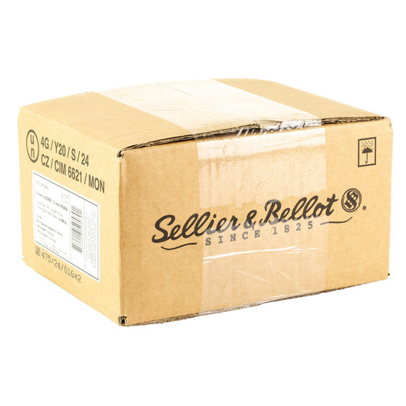 Sellier & Bellot 9mm, 115 Grain, FMJ, 1000 Rounds Bulk Case - SB9MM115BULK 
