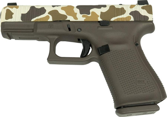 Glock G19 V-Series, 9mm, 4.02" Barrel, 15 RDs, Custom Finish, Duck Camo Cerakote - 757106326700 