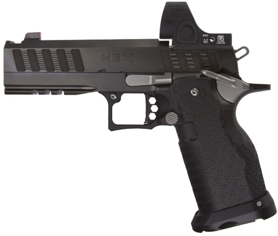 Jacob Grey Hex Pro w/ Trijicon SRO 2.5 MOA, 9mm, 4.25" Barrel, 17 RDs, Black DLC - 112600113643 