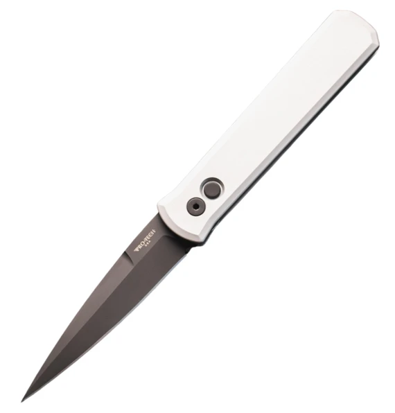 Pro-Tech Godfather, 4" 154CM Spear Point Blade, T6-6061 Aluminum Handle, Black DLC Finish - 116369600567 