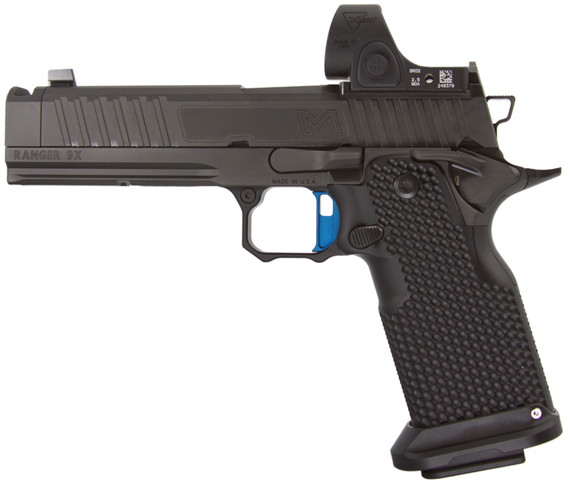 Miller Precision Ranger 9X w/ Trijicon SRO, 9MM, 5.00" Comped Barrel, Enhanced Dot Grip, Black DLC - 122577163848 