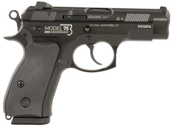 CZ 75 D 50th Anniversary, 9MM, 15+1 Rds, Black - 806703911236 