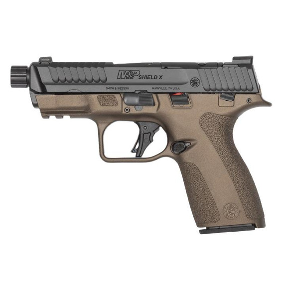 Smith & Wesson M&P Shield X, 9MM Luger, 4.10" Threaded Barrel, 15 Rds, Midnight Bronze - 022188907087 