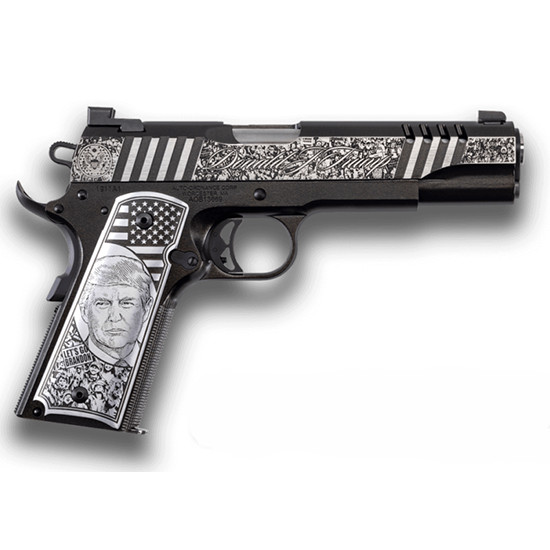 Auto Ordnance Rally Cry, 45 ACP, 5.00" Barrel, 7 Rds, Black Cerakote with Gold Flake - 602686422543 