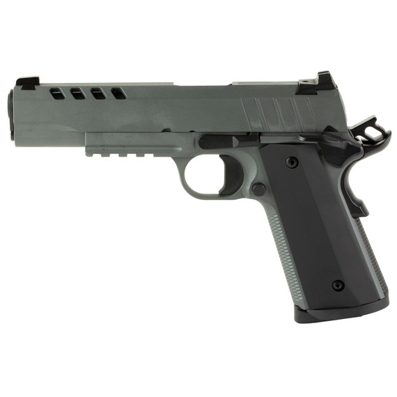 Tisas 1911 Night Stalker, 45 ACP, 5.00" Barrel, 8 RDs, Platinum Grey Cerakote - 711500175623 