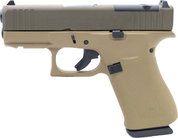 Glock G43X MOS, 9MM, 3.41" Barrel, 10 Rds, FDE Finish - 850059793657 