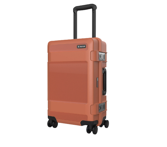 Pelican ATX 22" Carry-On, Hard-Sided Roller Luggage, Pelican Armor Construction, Dustproof, Crushproof, Waterproof, Hinomoto 360° Spinner Wheels, Orange Finish - 019428195502 