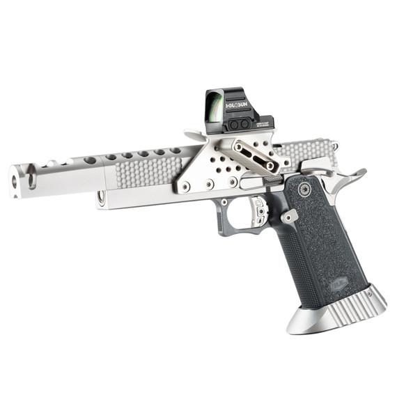 Bul Armory Bullesteros (2026), 9MM, 5.70" Compensated Barrel, 28 RDs, Link Trigger System, Silver Finish - 143380001837 
