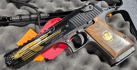 Magnum Research MR Desert Eagle 50AE Screaming Eagle 6, .50AE, 6.00" Barrel, 7 RDs, Black - 761226088974 