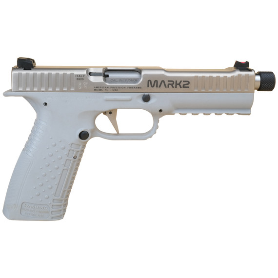 American Precision Firearms Strike One Mark 2, 9mm, 5.40" Threaded Barrel, 17 RDs, Silver - 810126490117 