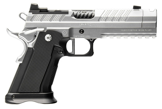 Fusion Firearms XP Comp Chrome, 9mm, 4.60" Compensated Barrel, 17 RDs, Chrome and Black 