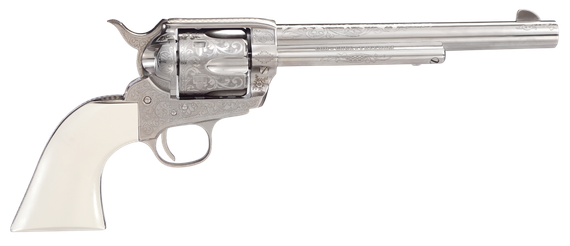 Taylors & Company 1873 Outlaw Legacy, .45 Long Colt, 7.50" Barrel, 6 RDs, Nickel Engraved - 810012510516 