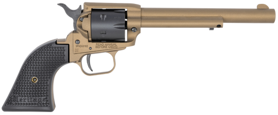 Heritage Mfg Rough Rider RR22A6, .22 LR, 6.50" Barrel, 6 RDs, Burnt Bronze Cerakote / Black Satin - 727962707777 