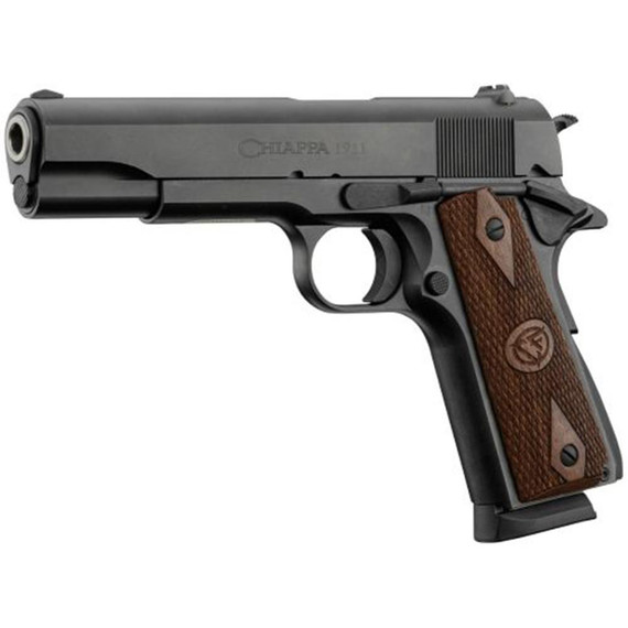 Chiappa 1911 Field, 9mm, 5.00" Barrel, 10 RDs, Black with Walnut Grip - 8053800944427 