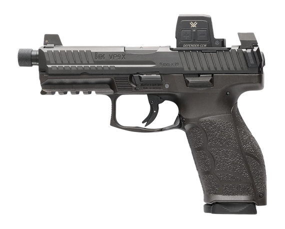 Heckler & Koch VP9A1 X Tactical w/ Vortex Defender CCW, 9mm, 4.70" Threaded Barrel, 10 RDs, Black - 642230274235 