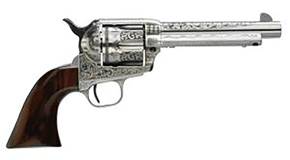 Taylors & Company 1873 Cattleman, .45 Long Colt (LONG COLT), 4.75" Barrel, 6 RDs, White Engraved - 810012512220 
