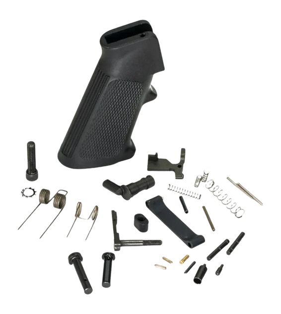 White Label Armory WLA-LOW-1014-01, Lower Parts Kit, AR-15 Curved Trigger, Black - 810155160685 
