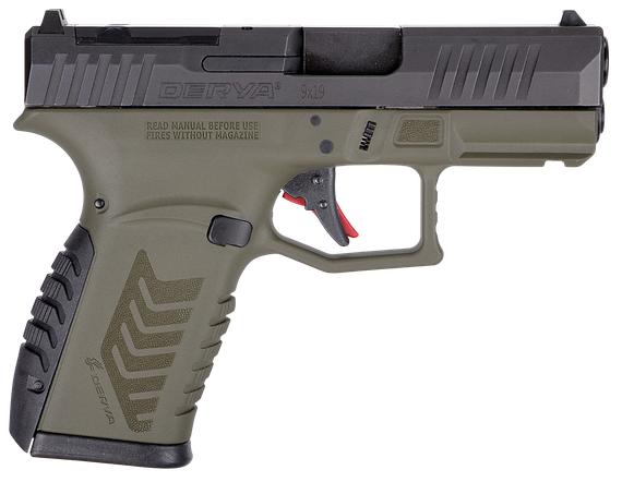 Derya DY9Z, 9mm, 3.50" Barrel, 15 RDs, Olive Drab Green/Black - 850067243465 