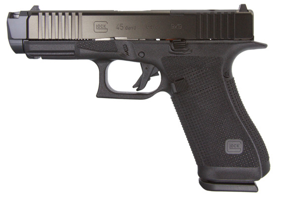 Glock 45 Gen 6 w/ Radian Ramjet™ & Afterburner™, 9MM, 4.42" Compensated Barrel, 17 RDs, Black/Gray - 149326786875 