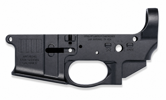 Sons of Liberty Gun Works Broadsword ER, Receiver, Billet Stripped Lower, Matte Black - 657628674399 