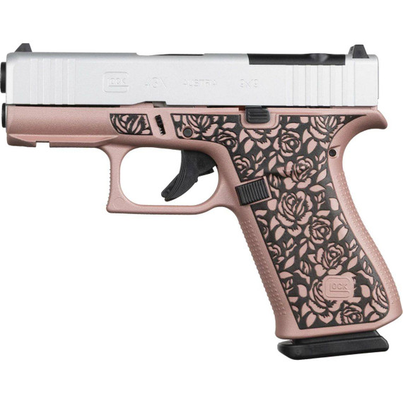 Glock G43X MOS The Rose, 9MM, 3.41" Barrel, 10 RDs, Rose Gold - 850059793626 