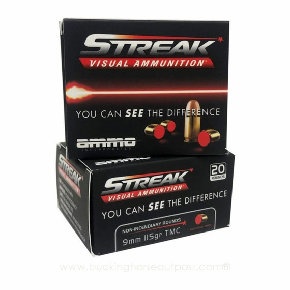 Ammo Inc Streak 9MM 124GR Red Visual Ammunition - 108187780217 